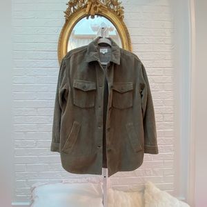 Hartford Alternative Classics Army Green Corduroy Shirt Jacket